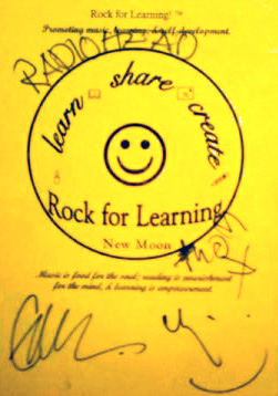 radiohead endorsement to Rock for Learning.
